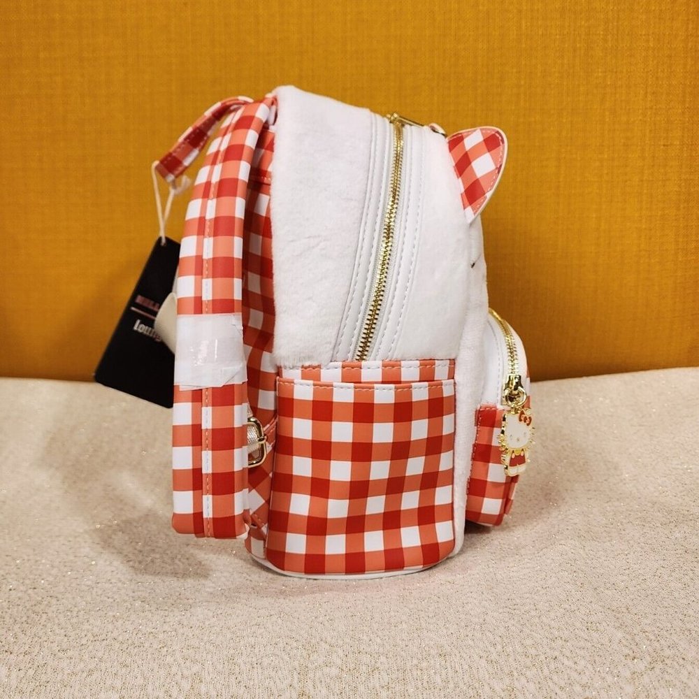 Loungefly Sanrio Hello Kitty Gingham Cosplay Mini Backpack Plush NEW - Picture 5 of 13